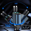 Carregador Turbo 4 em 1 Automotivo com Cabos Retráteis e Porta USB - DeusJoy.com