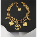 Pulseira Coração Espírito Santo banhado Ouro - DeusJoy.com