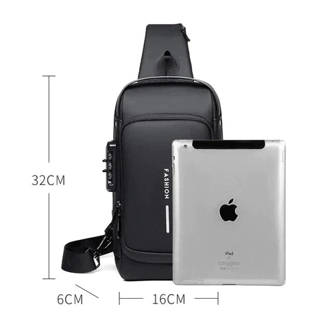 SecureBag Pro | Bolsa de Ombro Antifurto com Carregamento USB
