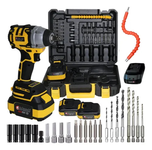 Furadeira de Impacto 48v Profissional Nk-30029 Maleta 35 Peças