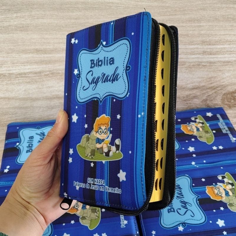 Bíblia Sagrada Infantil com Zíper Luxo - DeusJoy.com