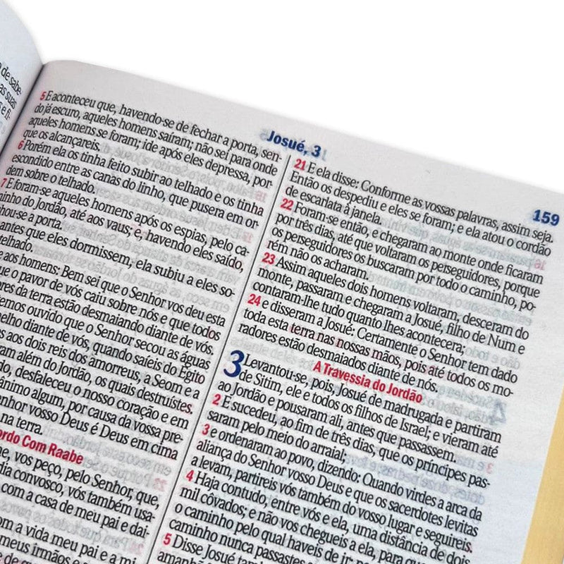 Bíblia Sagrada Letra Gigante Botão Preta c/ Vermelho - DeusJoy.com