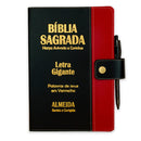 Bíblia Sagrada Letra Gigante Botão Preta c/ Vermelho - DeusJoy.com