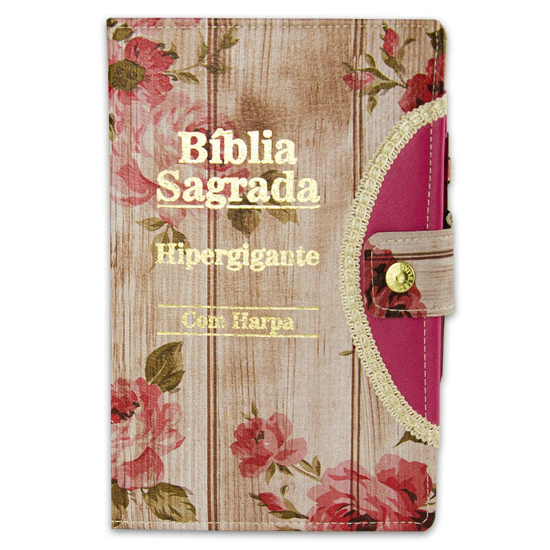Bíblia Sagrada Letra HIpergigante - Revista e Corrigida C/ Harpa - DeusJoy.com