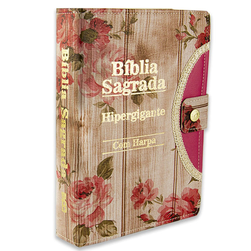 Bíblia Sagrada Letra HIpergigante - Revista e Corrigida C/ Harpa - DeusJoy.com