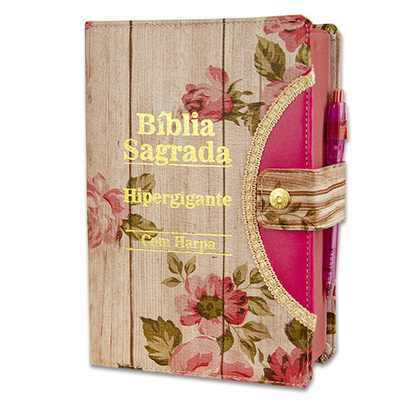 Bíblia Sagrada Letra HIpergigante - Revista e Corrigida C/ Harpa - DeusJoy.com