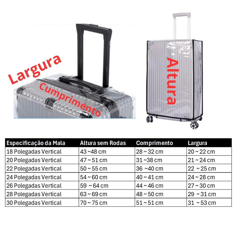 Capa de Mala trasparente - Transluxo - DeusJoy.com