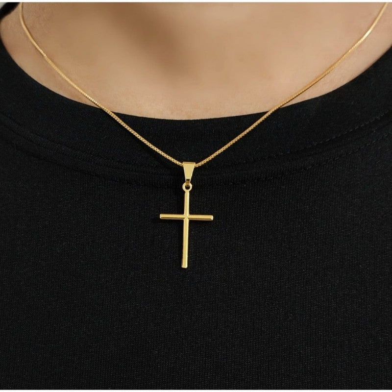 Corrente de Fé com Cruz Dourada – Deus Joy Collection - DeusJoy.com