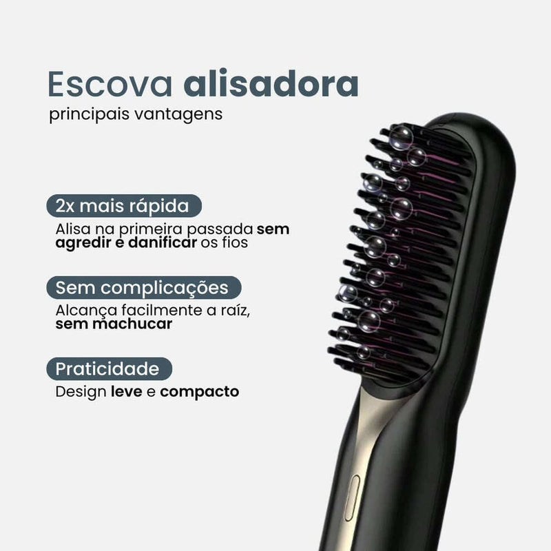 Escova Alisadora Profissional PureGlamer - DeusJoy.com