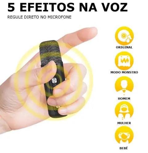 Karaokê Mbox Portátil - Dois microfones sem fio - DeusJoy.com