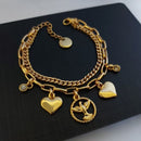 Pulseira Coração Espírito Santo banhado Ouro - DeusJoy.com