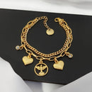 Pulseira Coração Espírito Santo banhado Ouro - DeusJoy.com