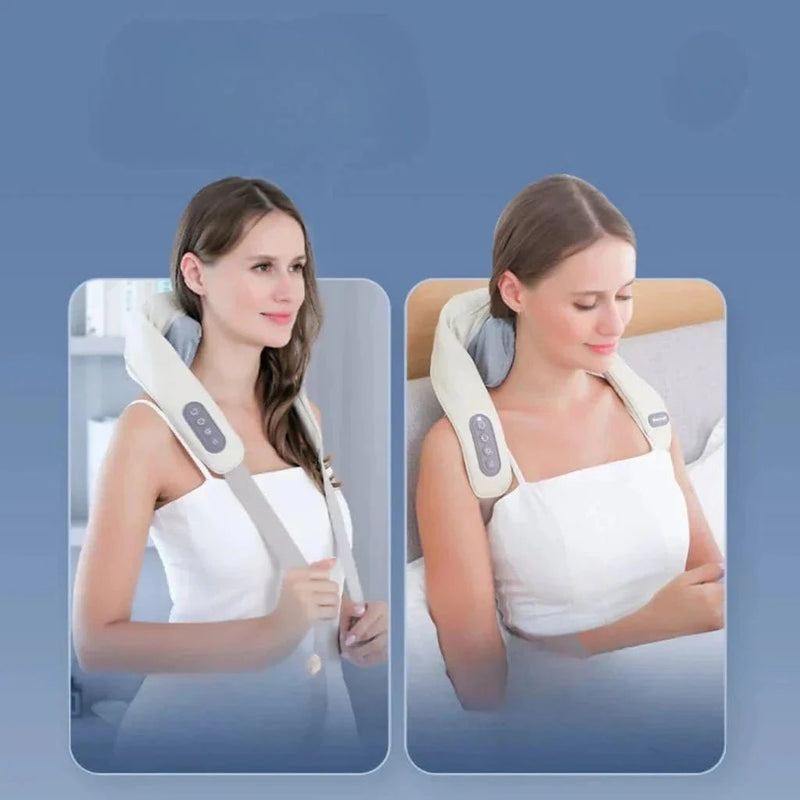 RelaxNeck Massageador Inteligente com Aquecimento – Pescoço e Ombros Sem Dor - DeusJoy.com