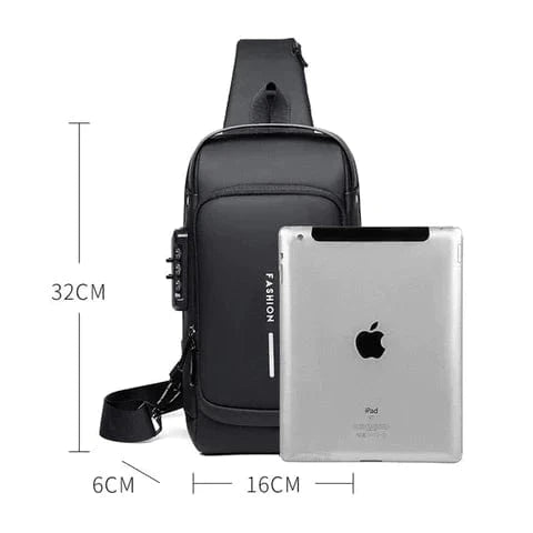 SecureBag Pro | Bolsa de Ombro Antifurto com Carregamento USB - DeusJoy.com