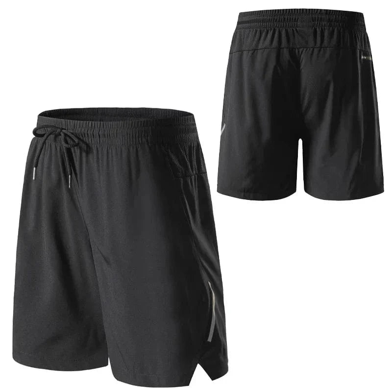 Shorts Masculinos de Esporte com Faixa Refletiva e Bolsos - DeusJoy.com