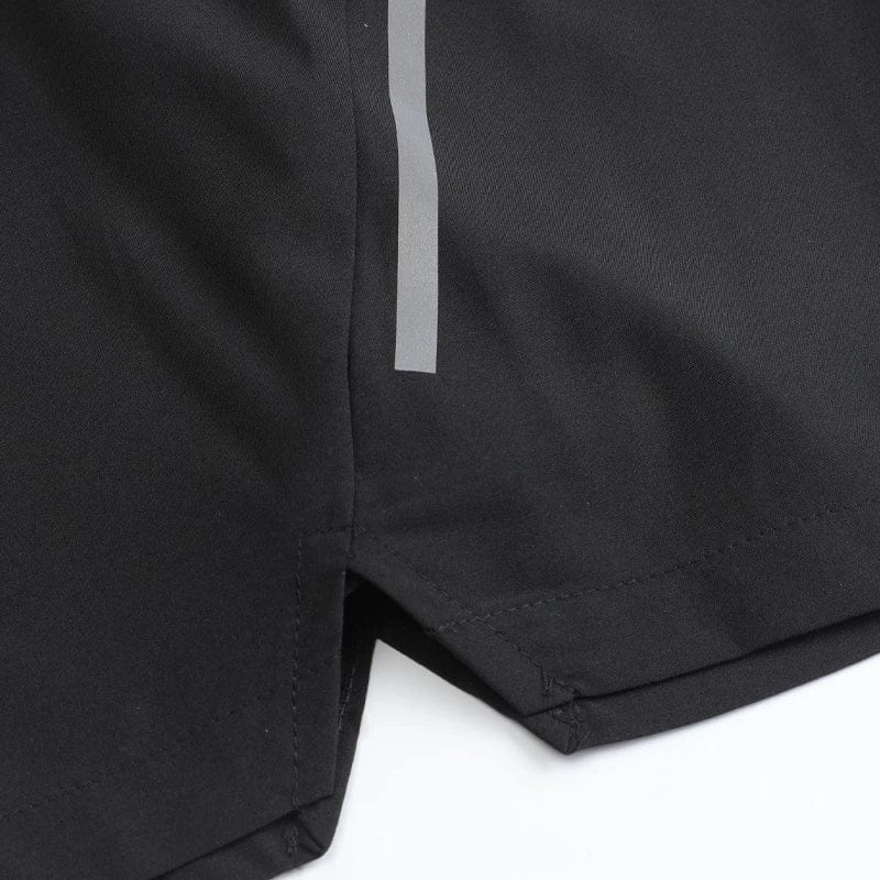 Shorts Masculinos de Esporte com Faixa Refletiva e Bolsos - DeusJoy.com