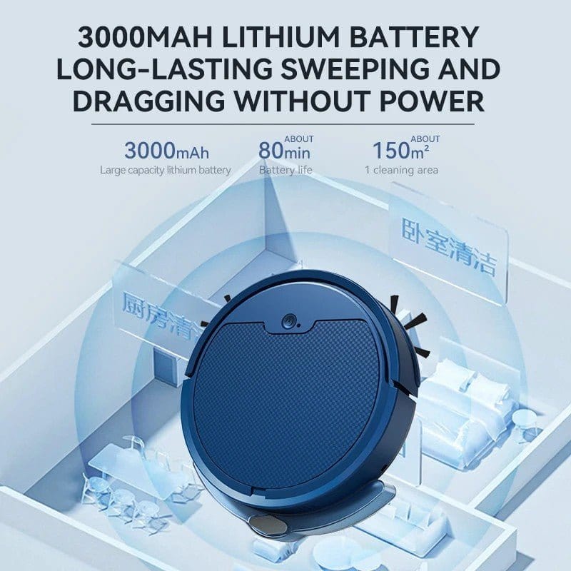 SmartClean Max 2000 – Robô Aspirador Inteligente com Controle e Alto Poder de Sucção - DeusJoy.com